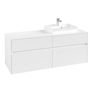 V&B Waschtischunterschrank Collaro 140x54,8x50cm, WT rechts, white matt
