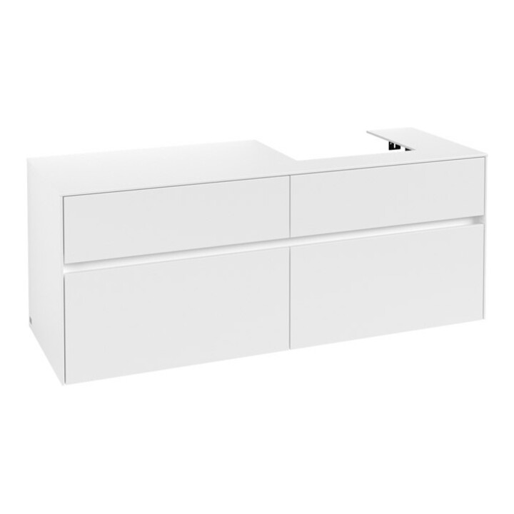 V&B Waschtischunterschrank Collaro 140x54,8x50cm, WT rechts, white matt