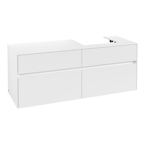 V&B Waschtischunterschrank Collaro 140x54,8x50cm, WT rechts, white matt