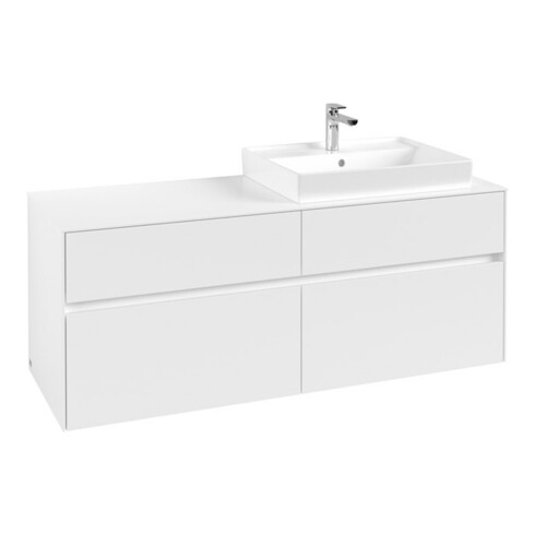 V&B Waschtischunterschrank Collaro 140x54,8x50cm, WT rechts, white matt
