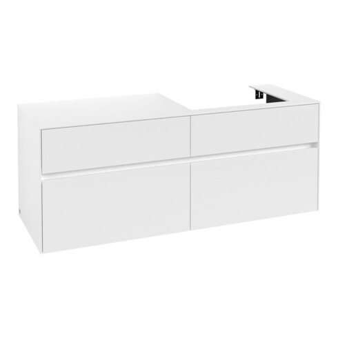 V&B Waschtischunterschrank Collaro 140x54,8x50cm, WT rechts, white matt