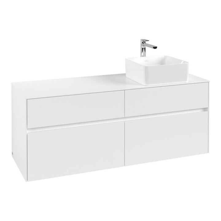 V&B Waschtischunterschrank Collaro 140x54,8x50cm, WT rechts, White Matt