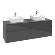 V&B Waschtischunterschrank Collaro 160x54,8x50cm, f 2 WT, glossy grey