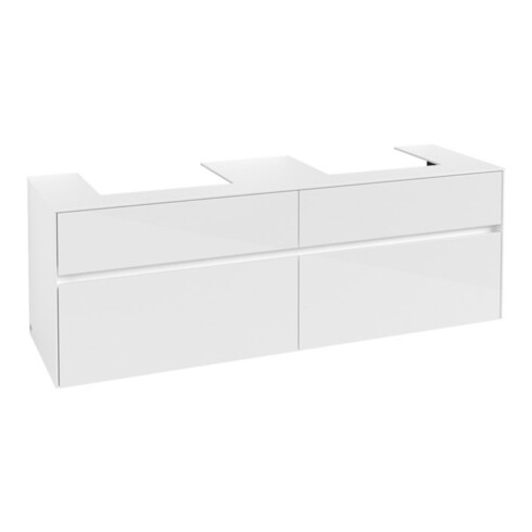 V&B Waschtischunterschrank Collaro 160x54,8x50cm, f 2 WT, glossy white