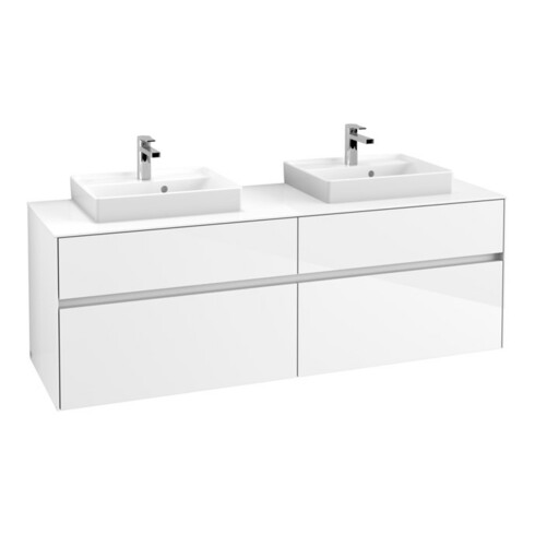 V&B Waschtischunterschrank Collaro 160x54,8x50cm, f 2 WT, glossy white