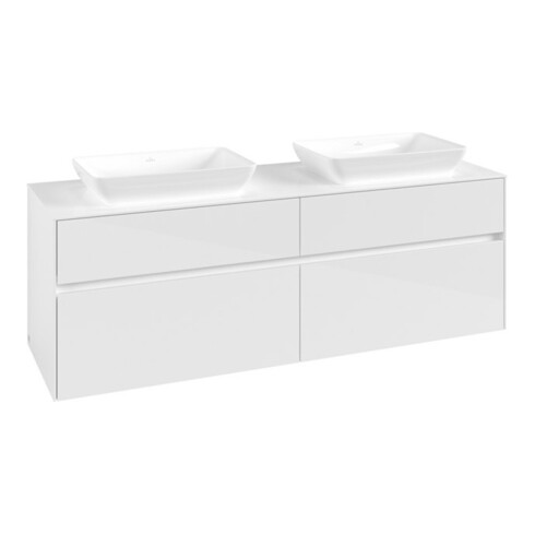 V&B Waschtischunterschrank Collaro 160x54,8x50cm, f 2 WT, glossy white
