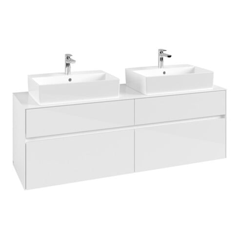 V&B Waschtischunterschrank Collaro 160x54,8x50cm, f 2 WT, glossy white