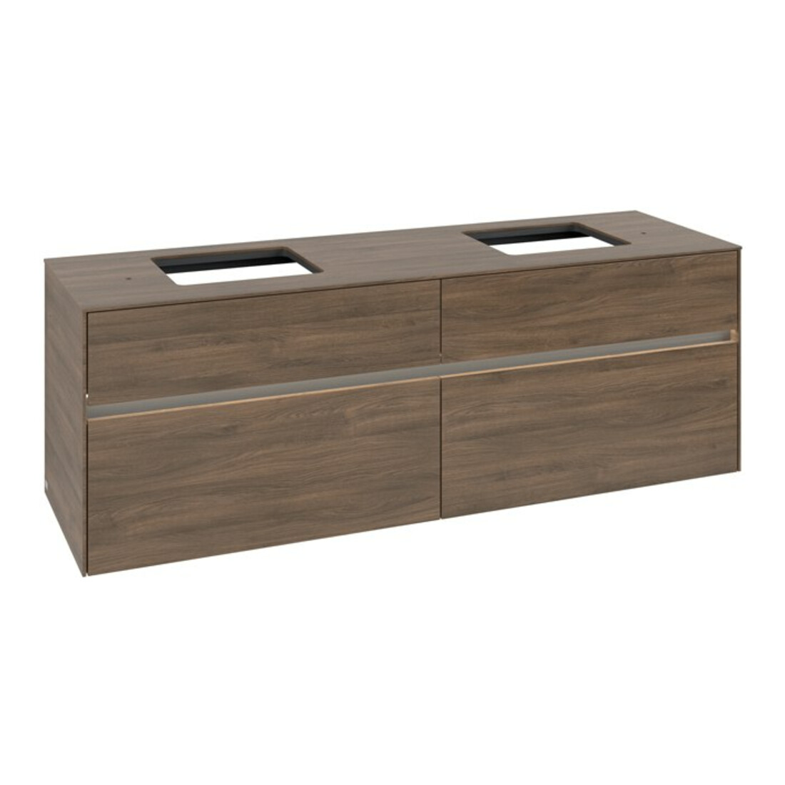V&B Waschtischunterschrank Collaro 160x54,8x50cm, f 2 WT, LED 12W, Ariz. Oa