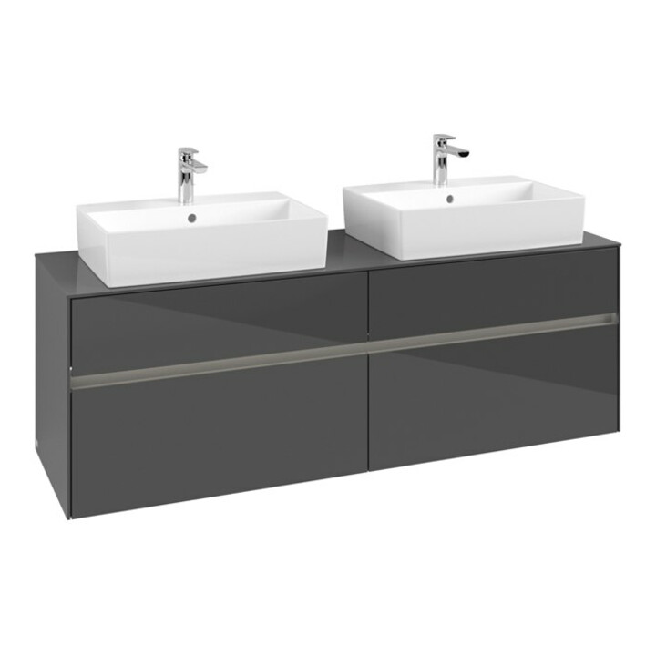 V&B Waschtischunterschrank Collaro 160x54,8x50cm, f 2 WT, LED 12W, glo Gr