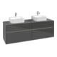 V&B Waschtischunterschrank Collaro 160x54,8x50cm, f 2 WT, LED 12W, glo Gr-4