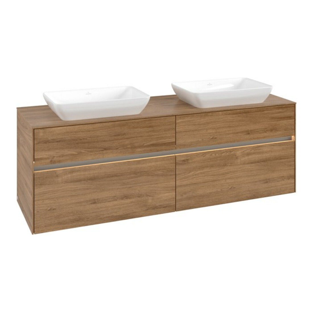V&B Waschtischunterschrank Collaro 160x54,8x50cm, f 2 WT, LED 12W, Kan Oa