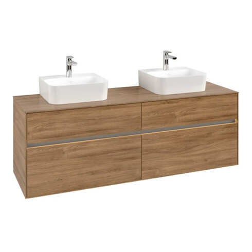 V&B Waschtischunterschrank Collaro 160x54,8x50cm, f 2 WT, LED 12W, Kan Oa