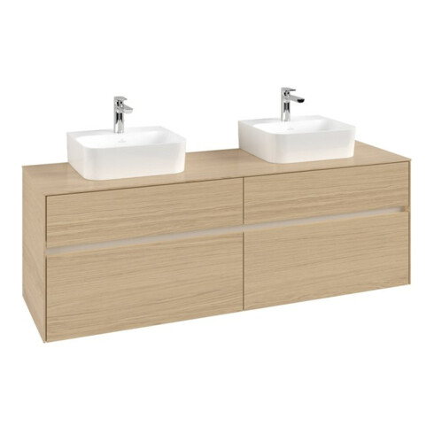 V&B Waschtischunterschrank Collaro 160x54,8x50cm, f 2 WT, LED 12W, Nord Oa
