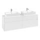 V&B Waschtischunterschrank Collaro 160x54,8x50cm, f 2 WT, LED 12W, wh. ma-3