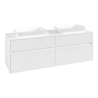V&B Waschtischunterschrank Collaro 160x54,8x50cm, f 2 WT, LED 12W, wh. ma