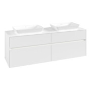 V&B Waschtischunterschrank Collaro 160x54,8x50cm, f 2 WT, LED 12W, wh. ma