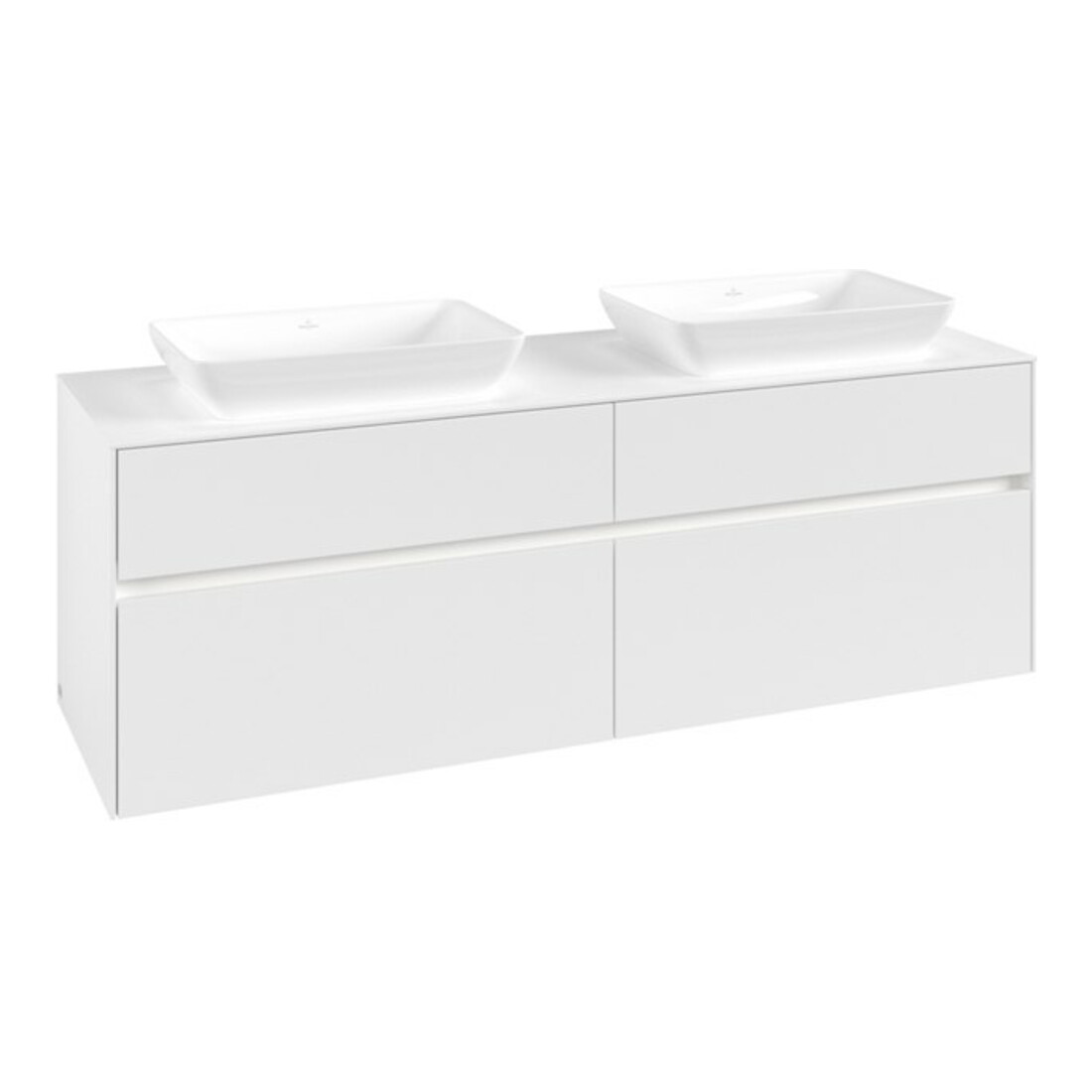V&B Waschtischunterschrank Collaro 160x54,8x50cm, f 2 WT, LED 12W, wh. ma