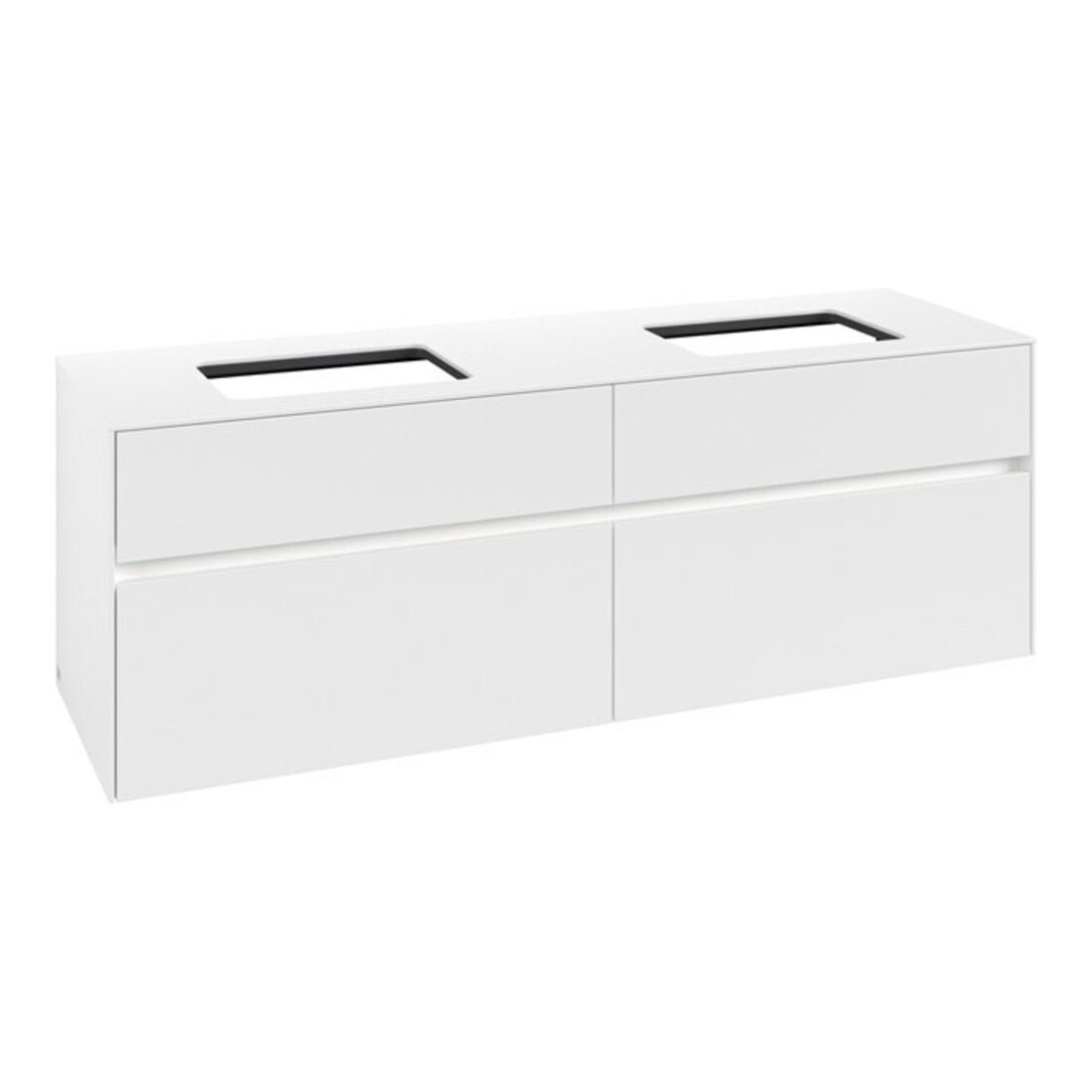 V&B Waschtischunterschrank Collaro 160x54,8x50cm, f 2 WT, LED 12W, wh. ma