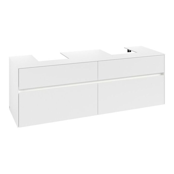 V&B Waschtischunterschrank Collaro 160x54,8x50cm, f 2 WT, LED 12W, wh. ma