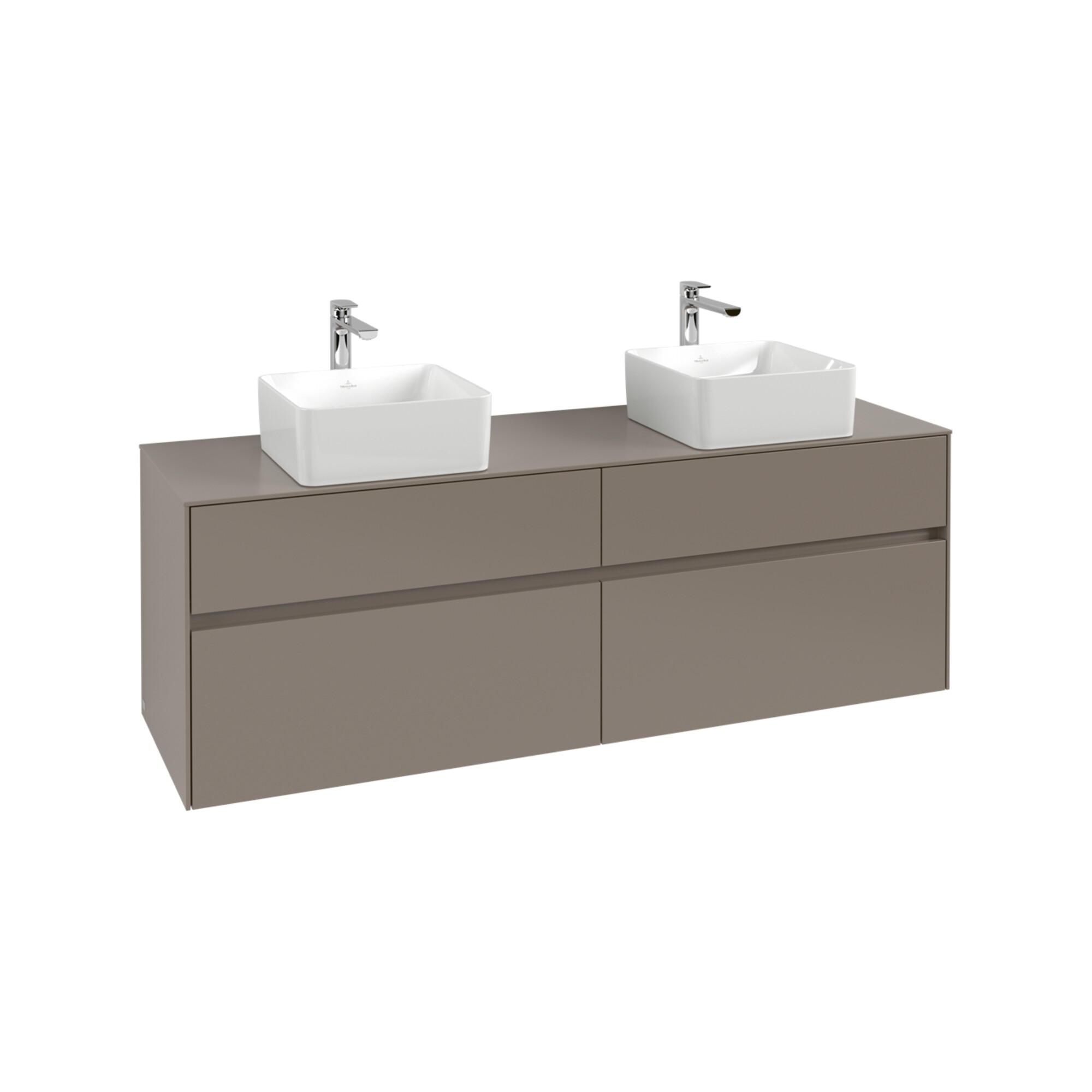 V&B Waschtischunterschrank Collaro 160x54,8x50cm, f 2 WT, m LED-Beltg., Tau ; Villeroy & Boch