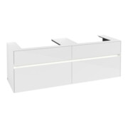 V&B Waschtischunterschrank Collaro 160x54,8x50cm, f 2 WT, m LED, glo wh.