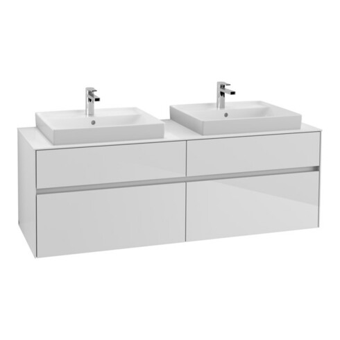 V&B Waschtischunterschrank Collaro 160x54,8x50cm, f 2 WT, m LED, glo wh.