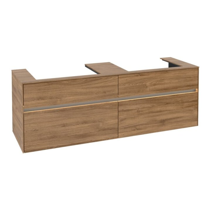 V&B Waschtischunterschrank Collaro 160x54,8x50cm, f 2 WT, m LED, Kan Oa