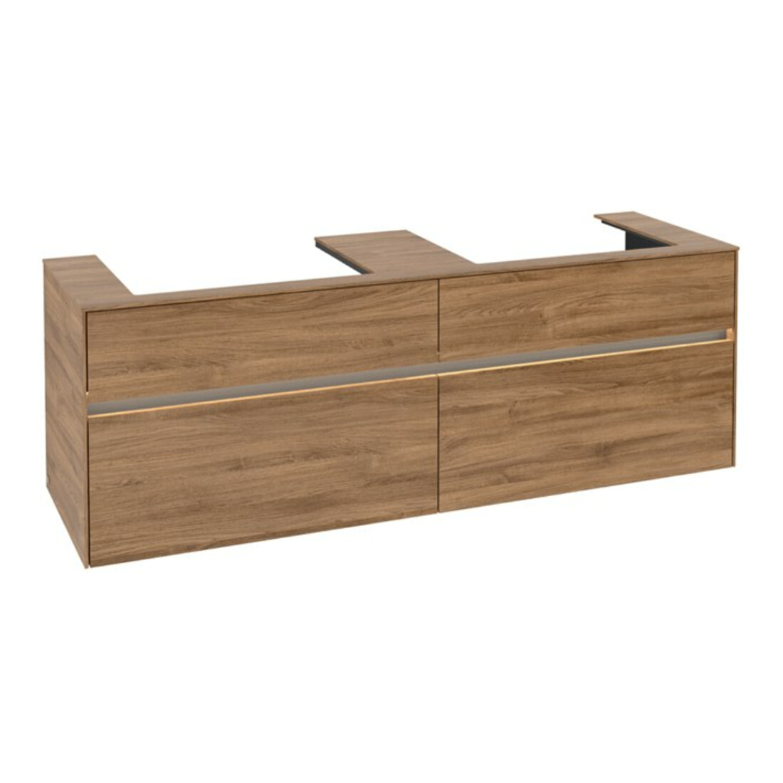 V&B Waschtischunterschrank Collaro 160x54,8x50cm, f 2 WT, m LED, Kan Oa