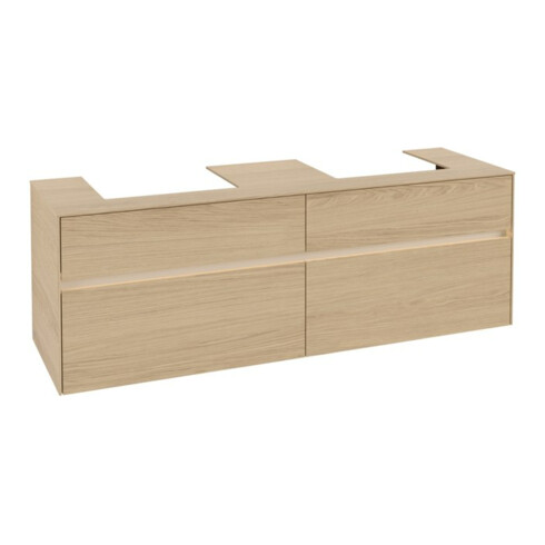 V&B Waschtischunterschrank Collaro 160x54,8x50cm, f 2 WT, m LED, Nord Oa