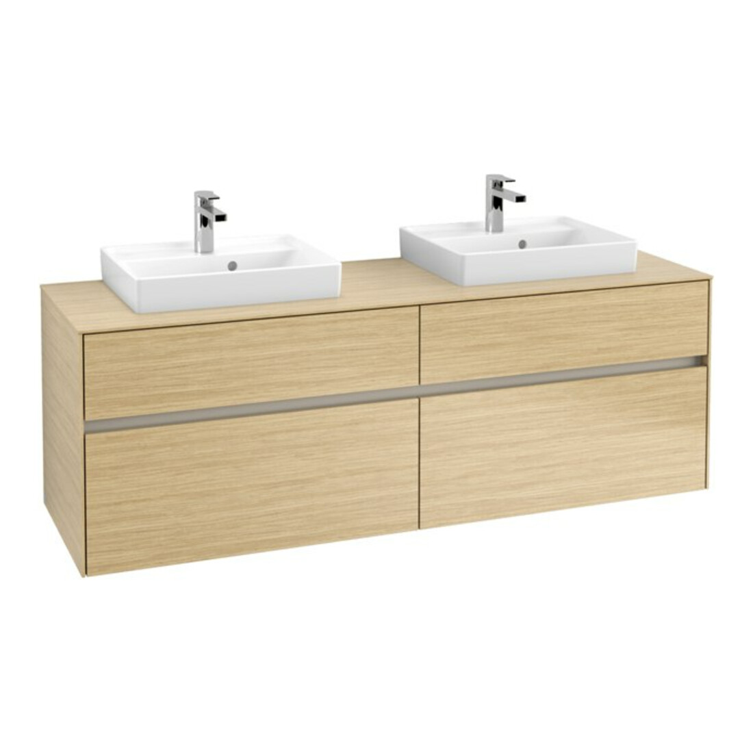 V&B Waschtischunterschrank Collaro 160x54,8x50cm, f 2 WT, m LED, Nord Oa