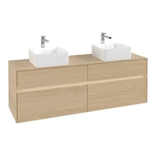 V&B Waschtischunterschrank Collaro 160x54,8x50cm, f 2 WT, m LED, Nord Oa