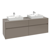 V&B Waschtischunterschrank Collaro 160x54,8x50cm, f 2 WT, m LED, volc bla