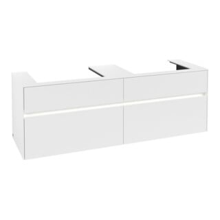 V&B Waschtischunterschrank Collaro 160x54,8x50cm, f 2 WT, m LED, wh. ma