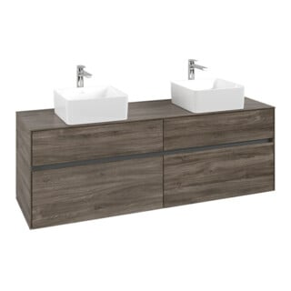 V&B Waschtischunterschrank Collaro 160x54,8x50cm, f 2 WT, stone oak