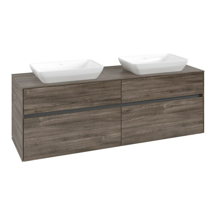 V&B Waschtischunterschrank Collaro 160x54,8x50cm, f 2 WT, stone oak