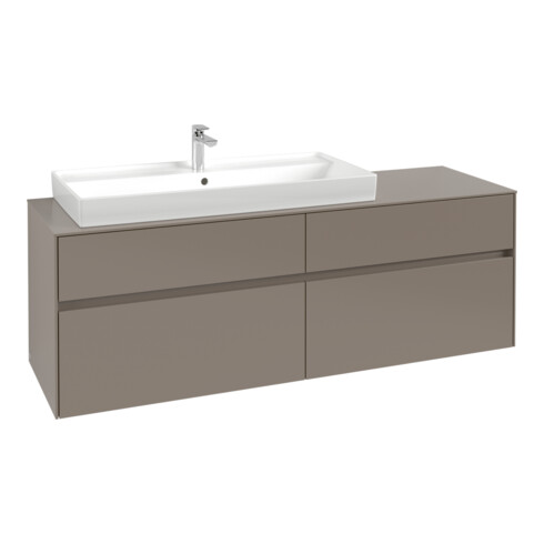 V&B Waschtischunterschrank Collaro 160x54,8x50cm, Waschtisch links, taupe