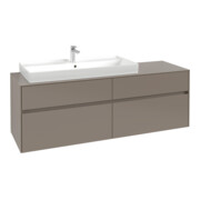 V&B Waschtischunterschrank Collaro 160x54,8x50cm, Waschtisch links, taupe