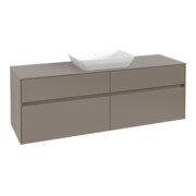 V&B Waschtischunterschrank Collaro 160x54,8x50cm, Waschtisch mittig, taupe