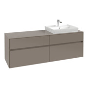 V&B Waschtischunterschrank Collaro 160x54,8x50cm, Waschtisch rechts, taupe