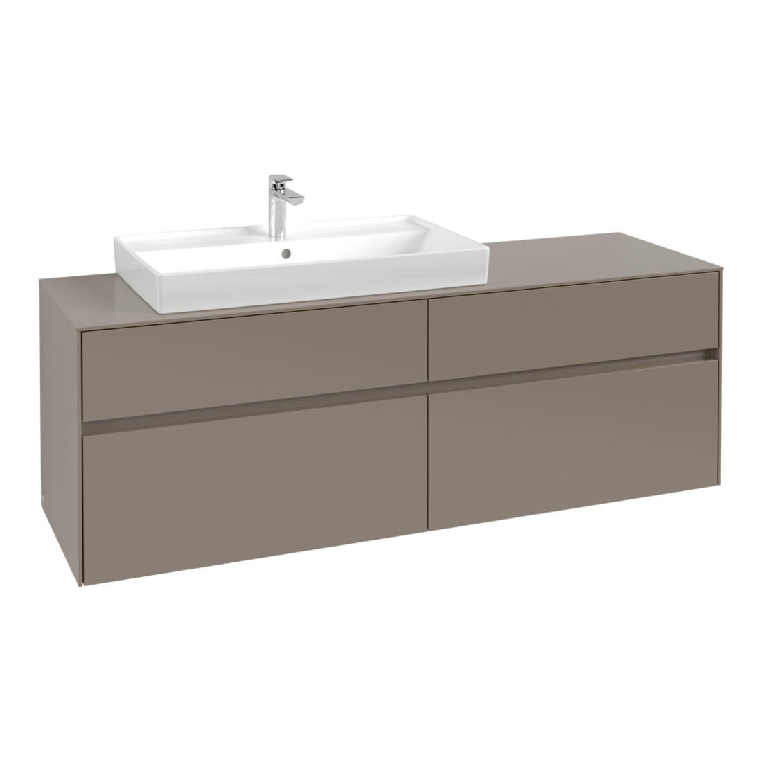 V&B Waschtischunterschrank Collaro 160x54,8x50cm, WT l, LED 12W, bla Oa