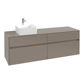 V&B Waschtischunterschrank Collaro 160x54,8x50cm, WT l, LED 12W, bla Oa