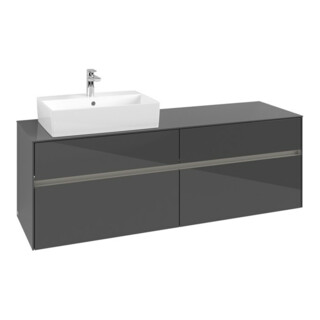 V&B Waschtischunterschrank Collaro 160x54,8x50cm, WT l, LED 12W, glo Gr