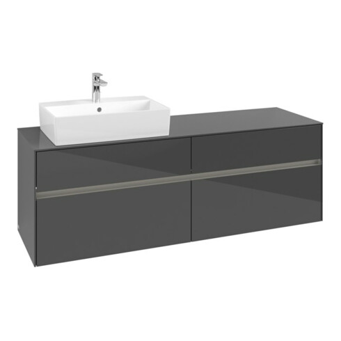 V&B Waschtischunterschrank Collaro 160x54,8x50cm, WT l, LED 12W, glo Gr