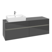 V&B Waschtischunterschrank Collaro 160x54,8x50cm, WT l, LED 12W, glo Gr