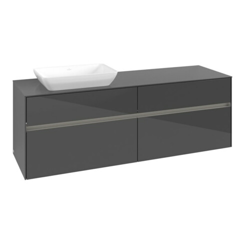 V&B Waschtischunterschrank Collaro 160x54,8x50cm, WT l, LED 12W, glo Gr