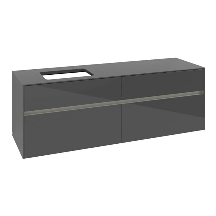 V&B Waschtischunterschrank Collaro 160x54,8x50cm, WT l, LED 12W, glo Gr