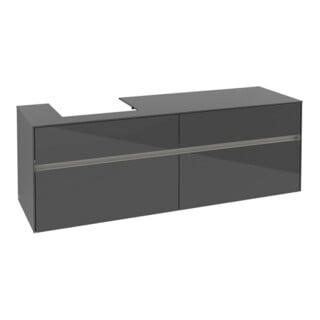 V&B Waschtischunterschrank Collaro 160x54,8x50cm, WT l, LED 12W, glo Gr