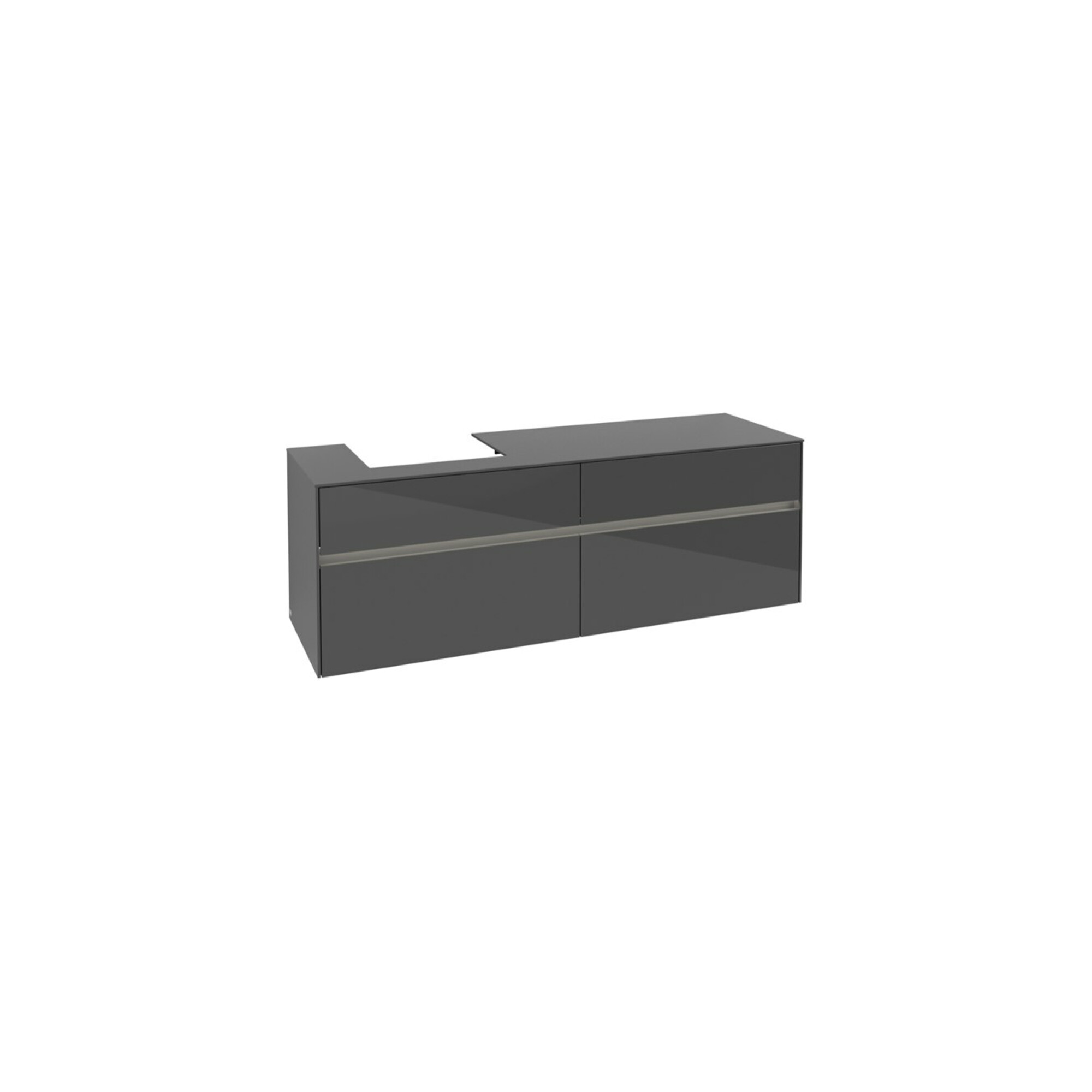 V&B Waschtischunterschrank Collaro 160x54,8x50cm, WT l, LED 12W, glo Gr ; Villeroy & Boch