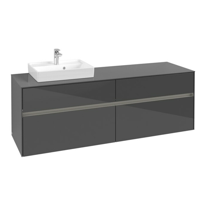 V&B Waschtischunterschrank Collaro 160x54,8x50cm, WT l, LED 12W, glo Gr