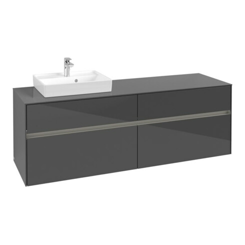 V&B Waschtischunterschrank Collaro 160x54,8x50cm, WT l, LED 12W, glo Gr